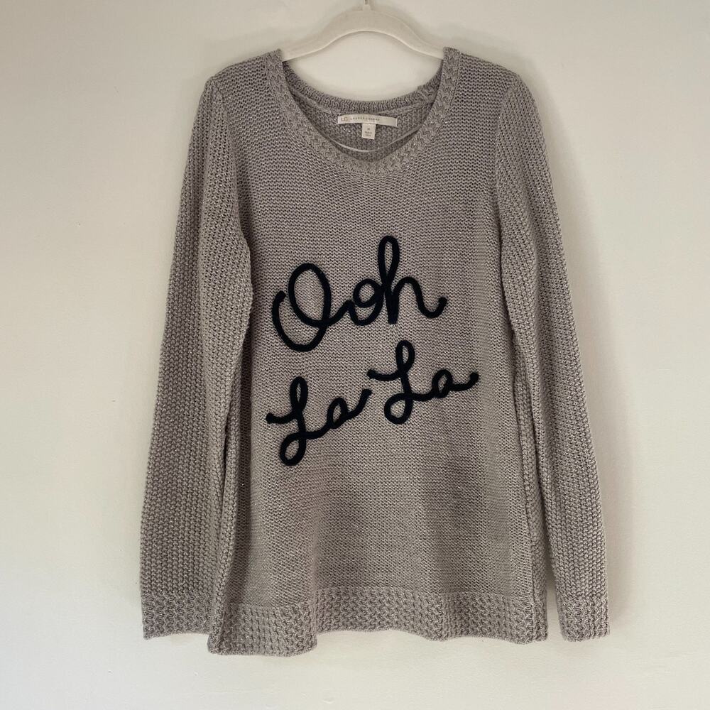 Lauren Conrad Parisian Sweater Medium Silver Metallic Minimalist Capsule
